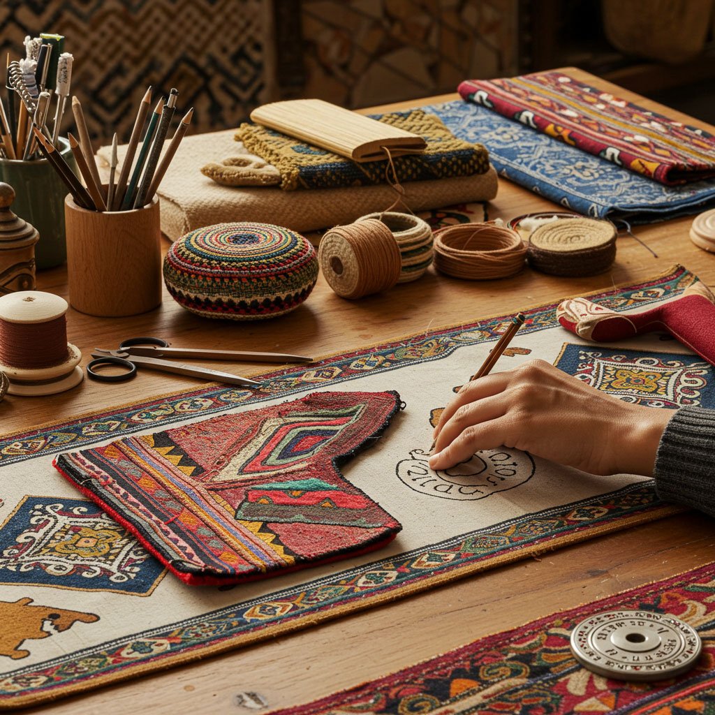 Egyptian artisan crafting a product